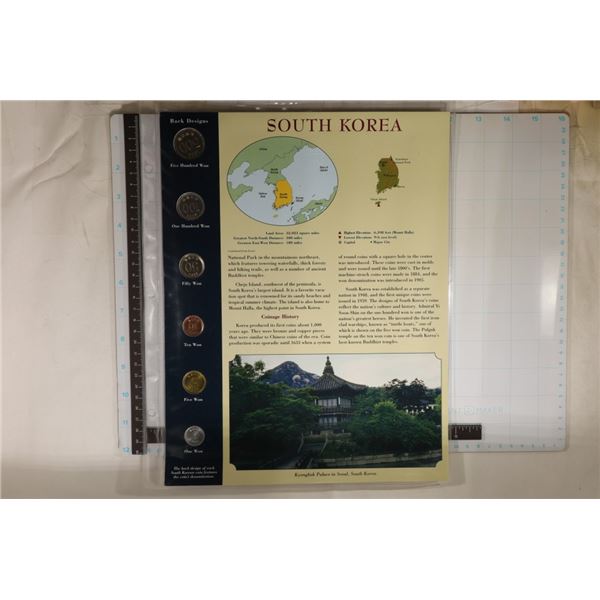 SOUTH KOREA 6 COIN SET: 1 WON-500 WON ALL BU, IN
