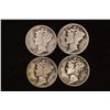 Image 1 : 1925-D, 28, 34 & 1941 SILVER MERCURY DIMES