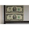Image 1 : 2-1976 US $2 GREEN SEAL CU $2 BILLS WITH