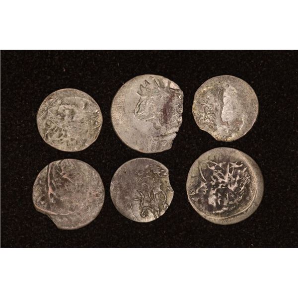 6 SILVER DIME SIZED OTTOMAN EMPIRE PARA COINS: