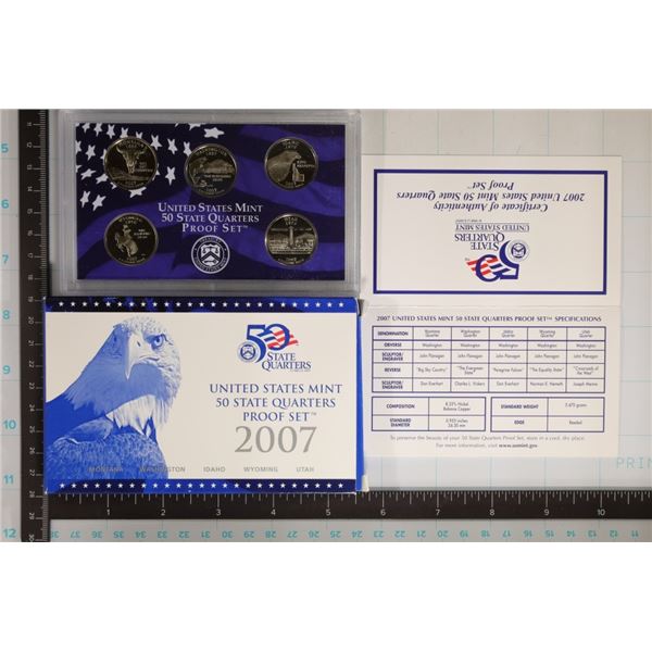 2007 US 50 STATE QUARTERS PROOF SET WITH BOX &