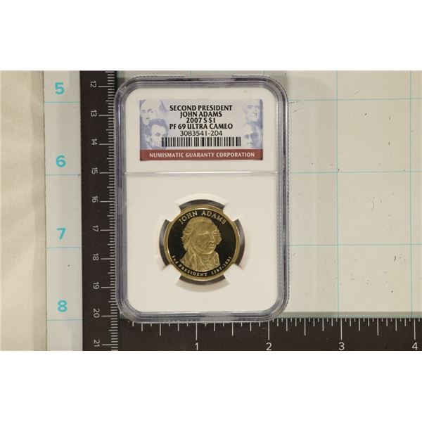 2007-S JOHN ADAMS PRESIDENTIAL $1 NGC PF69 ULTRA
