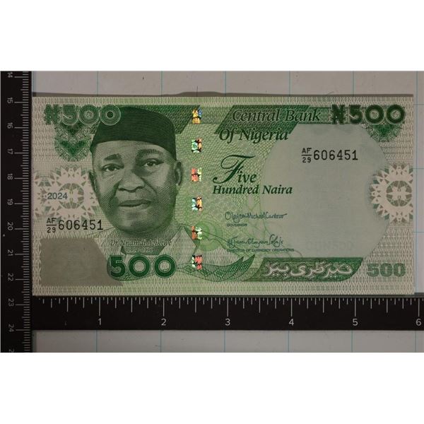 2024 BANK OF NIGERIA CU 500 NAIRA COLORIZED BILL