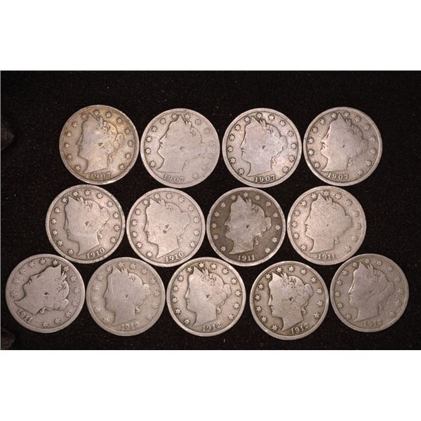 13-LIBERTY  V  NICKELS: 1907-1912