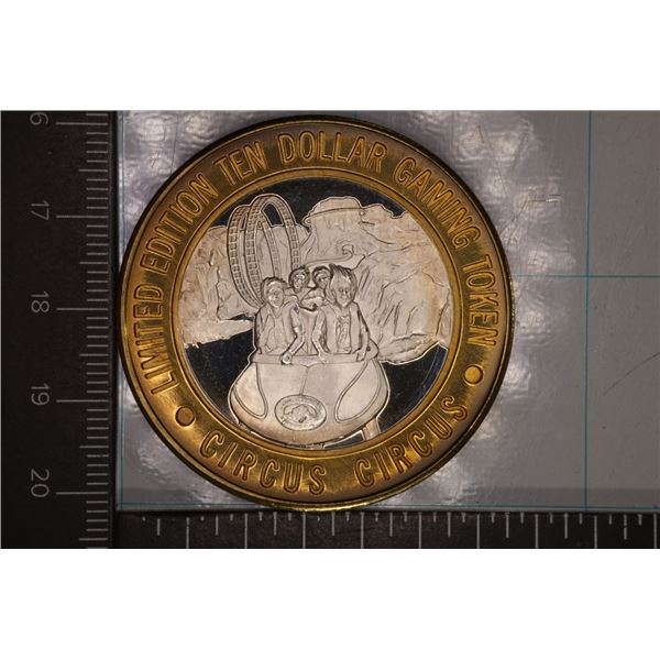 CASINO $10 SILVER TOKEN (UNC) CIRCUS CIRCUS