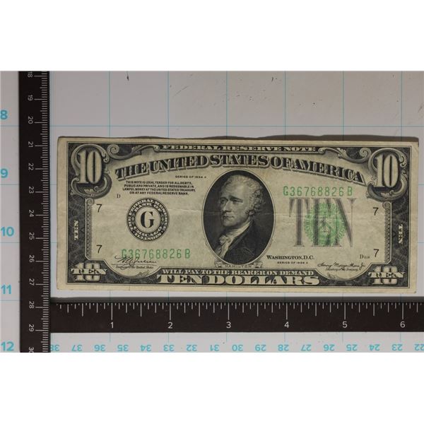 1934-A US $10 FRN EXTRA FINE+ BETTER CONDITION