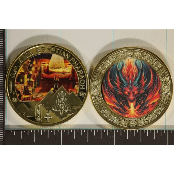 2-GOLD PLATED 1 OZ. ROUNDS: BOTH COLORIZED ON