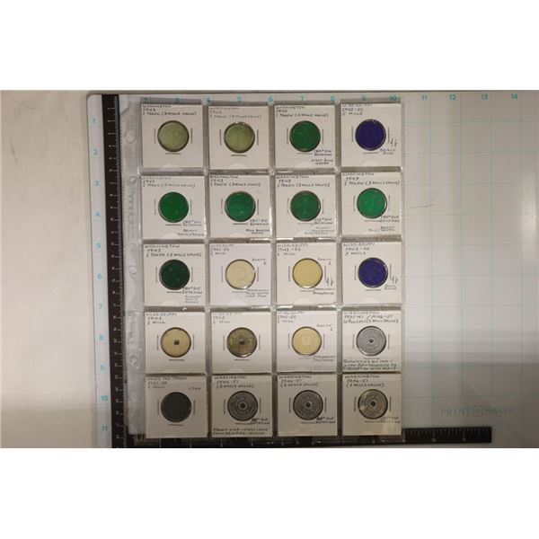 20-WASHINGTON & MISSISSIPPI TAX TOKENS: 16 ARE