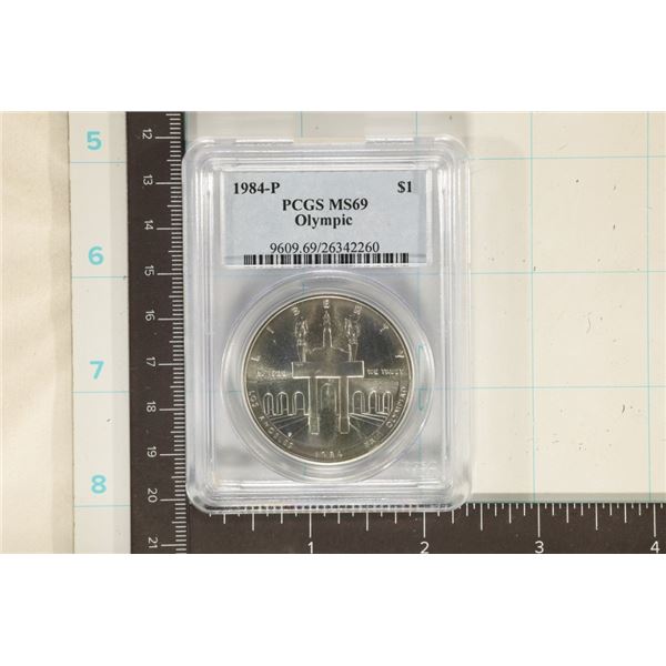1984-P US OLYMPIC SILVER DOLLAR PCGS MS69