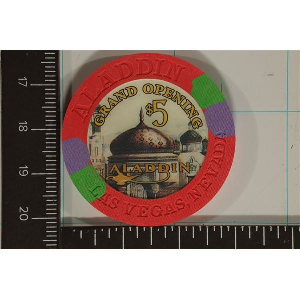 $5 ALADDIN GRAND OPENING CASINO CHIP