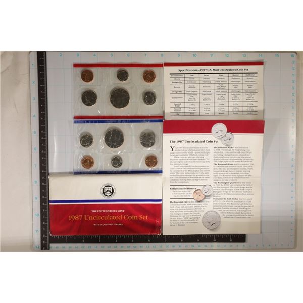 1987 US MINT SET (UNC) P/D (WITH ENVELOPE) AND