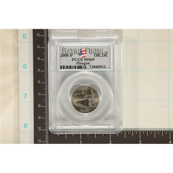 2005-P OREGON QUARTER PCGS MS69 SATIN FINISH