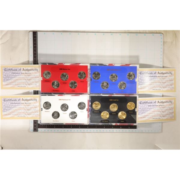 2008 US 50 STATE QUARTER SETS IN BOXES WITH CERTS.