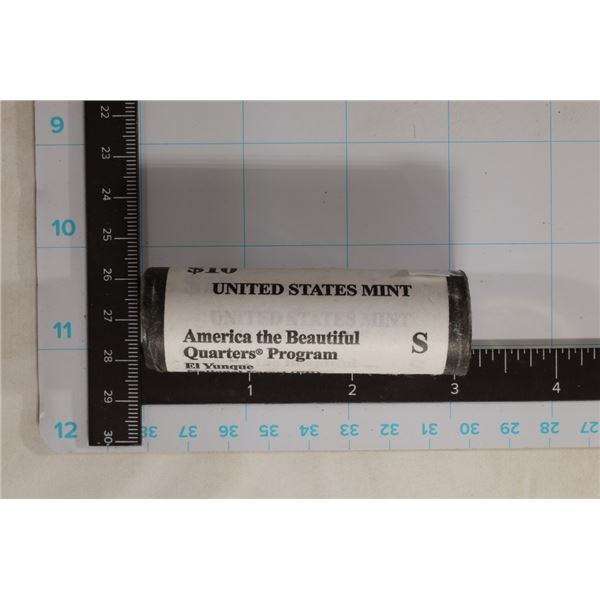 2012-S BRILLIANT UNC US $10 ROLL OF EL YUNQUE