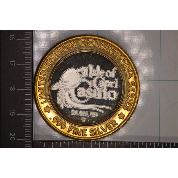 CASINO $10 SILVER TOKEN (UNC) ISLE OF CAPRI CASINO
