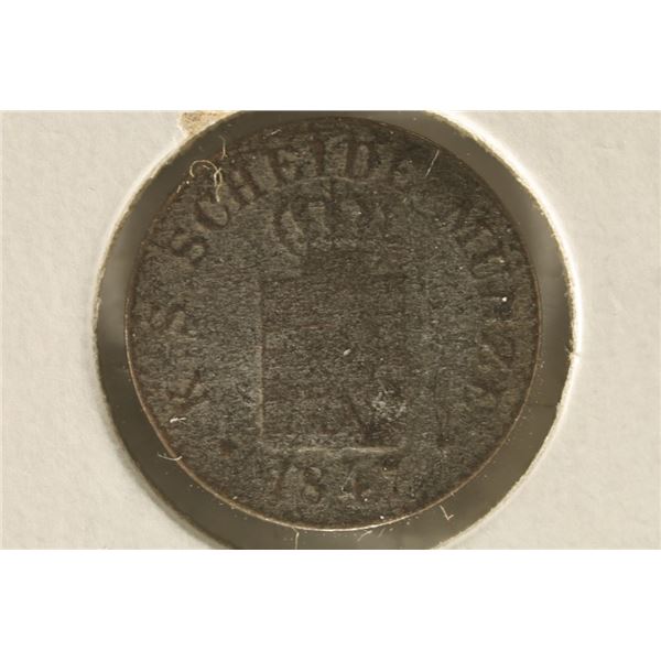 1847 SAXONY GERMAN SILVER 1 GROSCHEN .0156 OZ. ASW