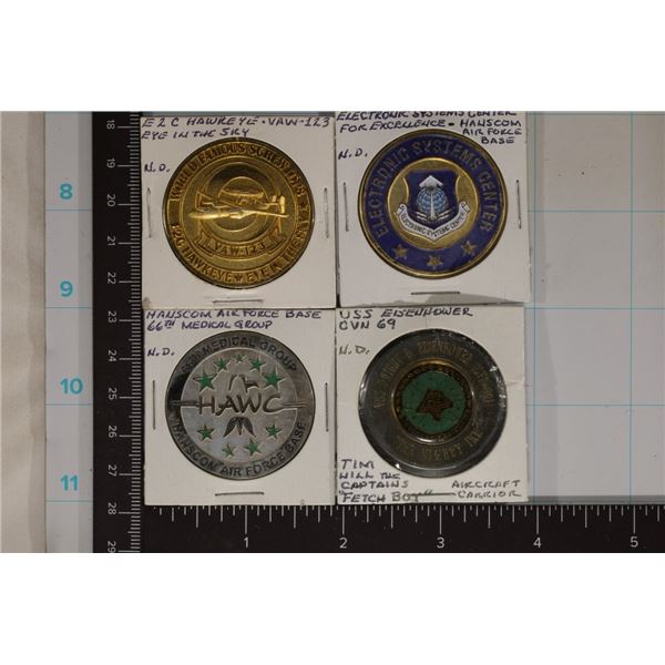 4-US MILITARY CHALLENGE COINS: E2C HAWKEYE,