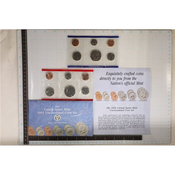 1991 US MINT SET (UNC) P/D (WITH ENVELOPE) AND
