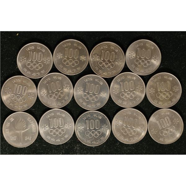 14-1972 JAPAN 100 YEN UNC OLYMPIC COINS