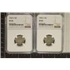 Image 1 : 2 MERCURY DIMES: 1943-S & 1944-S BOTH NGC XF45'S