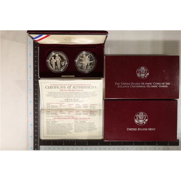 1995-P US SILVER DOLLAR 2 COIN PF SET: BLIND