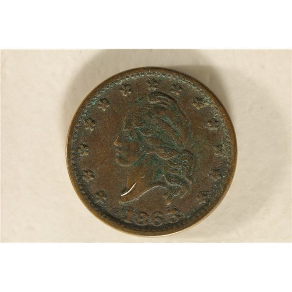1863 CIVIL WAR TOKEN ARMY & NAVY