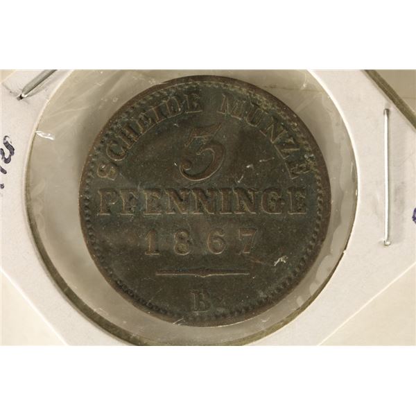 1867-B GERMAN 3 PFENNIGSN 120 EINEN THALER