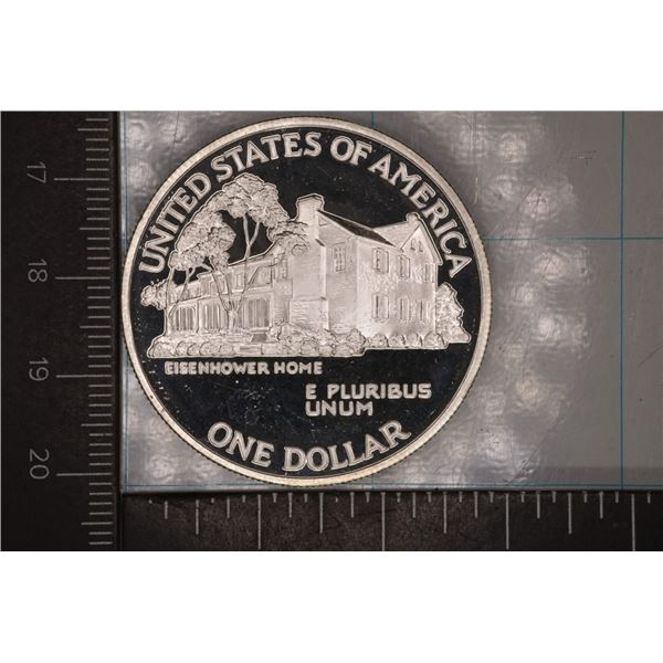 1990-P US EISENHOWER PF SILVER DOLLAR WITH SOME