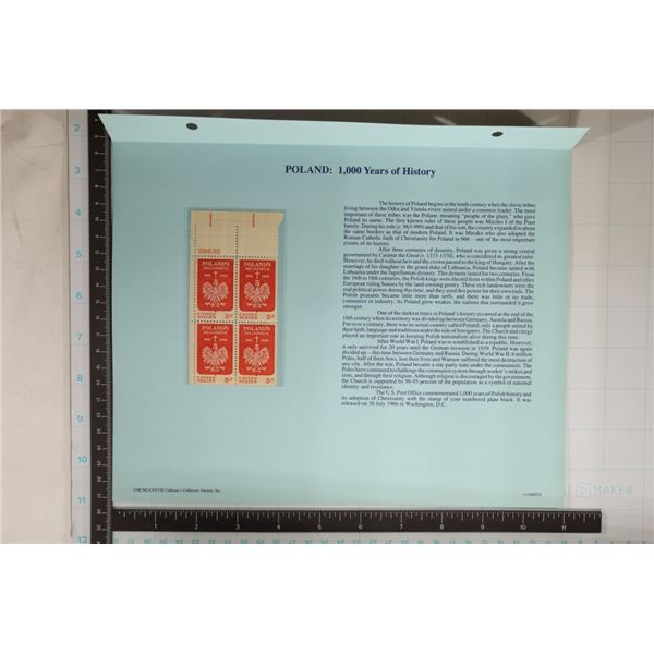 5 US POSTAGE BLOCKS OF STAMPS: 4-FIVE CENT