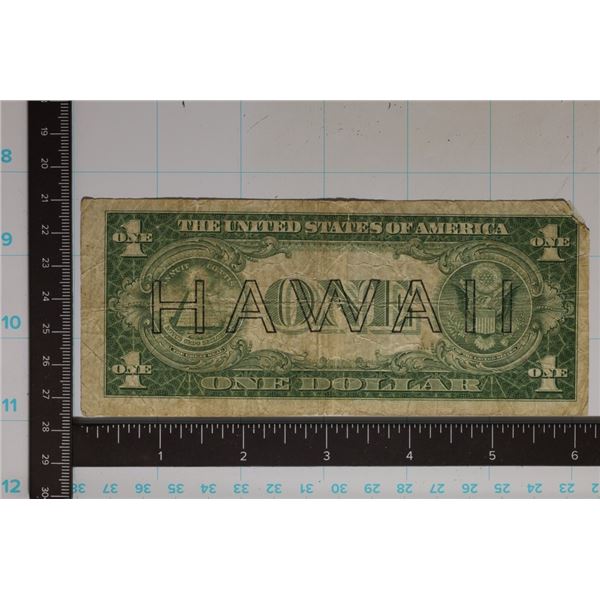 1935-A US $1 HAWAIIAN OVERPRINT BIILL, TOP LEFT