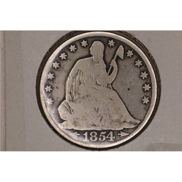 1854-O SILVER SEATED LIBERTY HALF DOLLAR