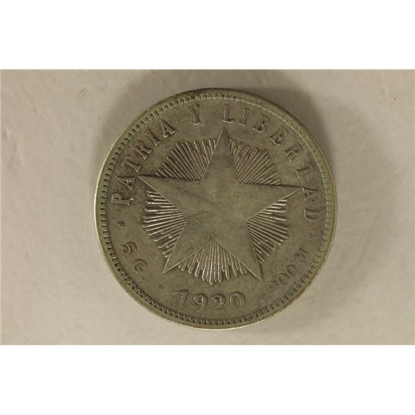 1920 SILVER CUBA 5 CENTAVOS .1447 OZ. ASW