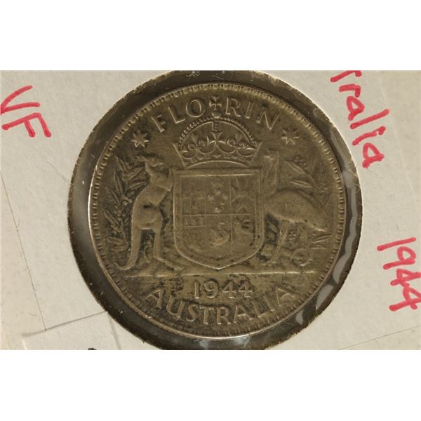 1944 AUSTRALIA SILVER 1 FLORIN .3342 OZ. ASW