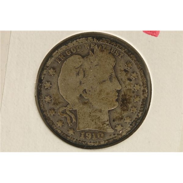 1910-D SILVER BARBER QUARTER
