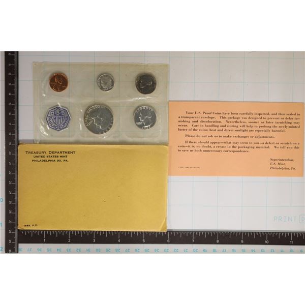 1963 US SILVER PROOF SET (WITH ENVELOPE) AND