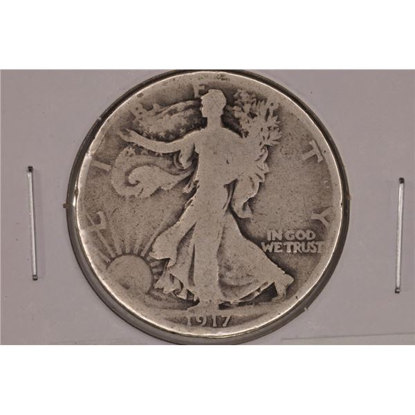 1917-S REVERSE SILVER WALKING LIBERTY HALF DOLLAR