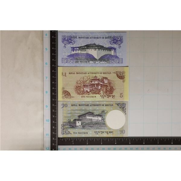 3-CRISP UNC BHUTAN BILLS: 2019-1, 2015-5 & 2019-10