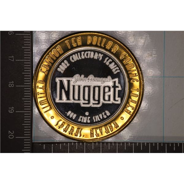 CASINO $10 SILVER TOKEN (UNC) JOHN ASCUAGA'S