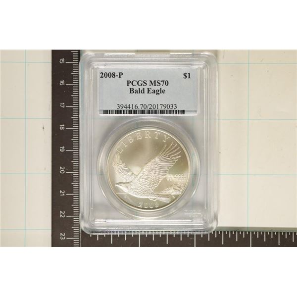 2008-P US BALD EAGLE SILVER DOLLAR PCGS MS70