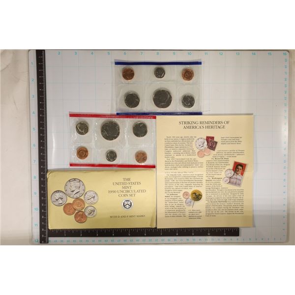 1990 US MINT SET (UNC) P/D (WITH ENVELOPE) AND