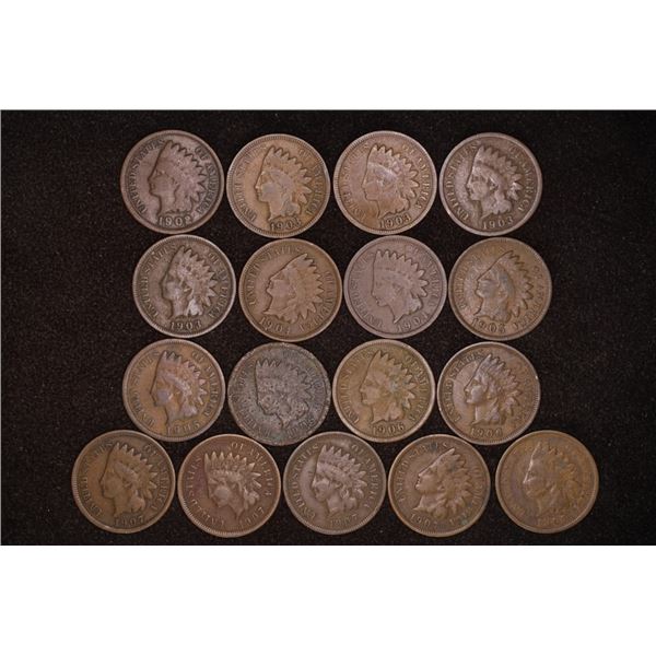 17 INDIAN HEAD CENTS 1902-1907 MAY NOT HAVE ALL