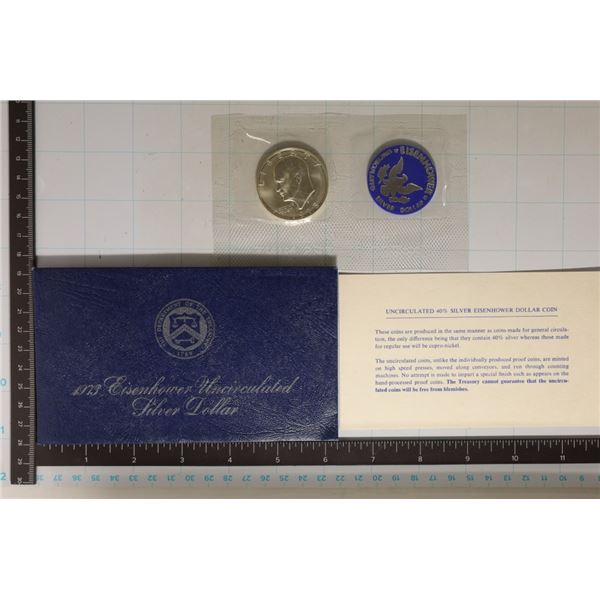 1973 IKE SILVER DOLLAR UNC (BLUE PACK) IN