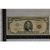 Image 1 : 1963 US STAR NOTE RED SEAL $5 NOTE 02188157A
