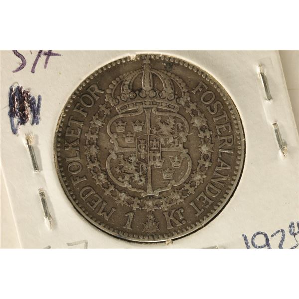 1912 SWEDEN SILVER KRONA .1929 OZ. ASW