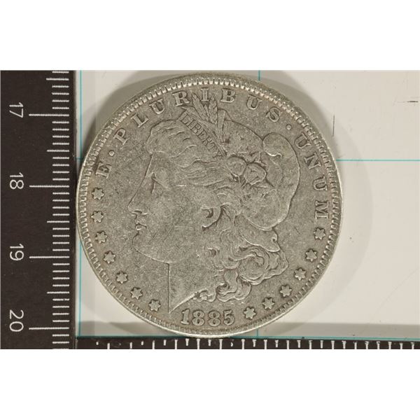 1885 MORGAN SILVER DOLLAR WHIZZED