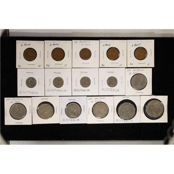 16 ASSORTED AUSTRALIA COINS 1966-1983: INCLUDES