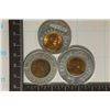3 ENCASED LINCOLN WHEAT CENTS: 1937 NEWARK