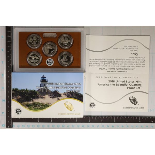 2018 US 50 STATE QUARTERS PROOF SET WITH BOX AND