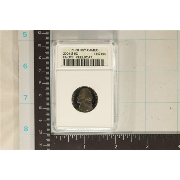 2004-S JEFFERSON NICKEL ANACS PF68 HVY CAMEO