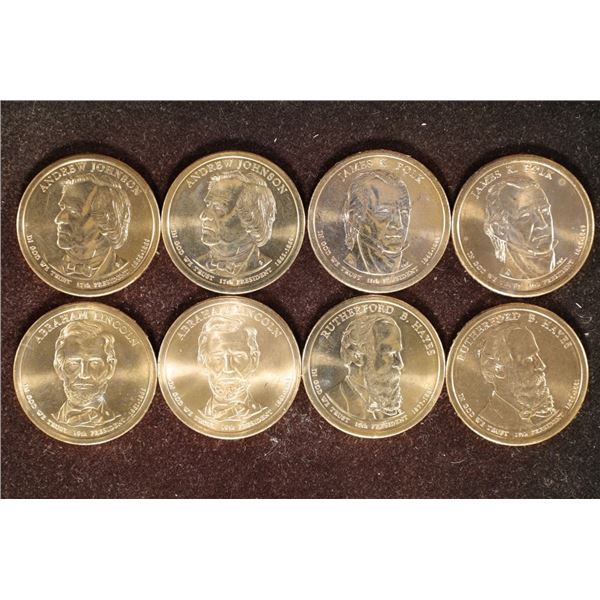 8 PRESIDENTIAL UNC DOLLARS: 2008-P&D ANDREW